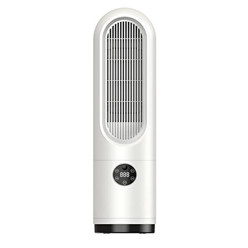 Portable Desk Fan, Home Floor Leafless Heating Fan, Air Circulation Ultra-Quiet Cartridge Air Filtration Tower Fan, Touch Control, Table Fan For Bedroom Office (Color : White, Size : 15 * 52Cm) #TOP7