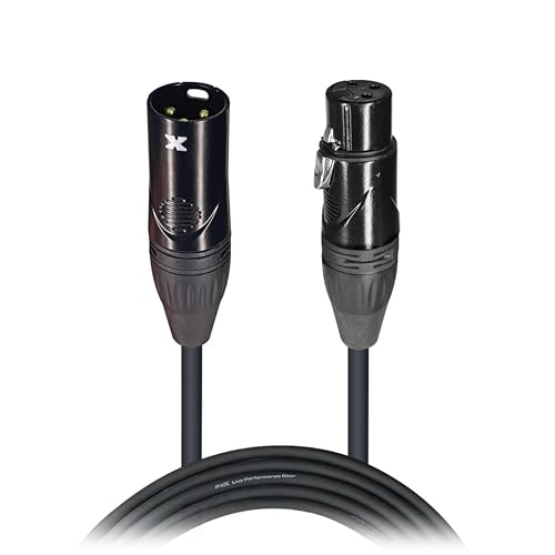Câble XLR mâle vers XLR femelle 20 AWG à double blindage Prox XC-MIC100 haute performance