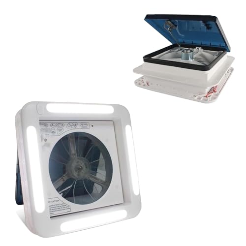 zhenmaster Ventilazione da Tetto per Camper Intelligente con Sensore di Pioggia di Precisione e Luci LED a Doppia Funzione, Ventilatore Reversibile 12V per una Circolazione Ottimale de-ll'Aria