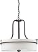 Satco - Loren - 4 Light Pendant W/ White Linen Shade