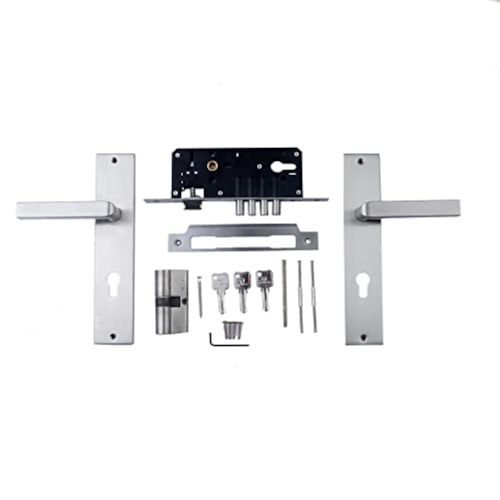Elan Premium 10" Cy Plate Mortise Door Lock Handle Set