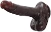 Dildo Negro Mediano de 8 Pulgadas, Ultra Realista: Silicona No Porosa, con Ventosa Fuerte - Juguete de Pene Ideal para Mujeres y Parejas - Consoladores. Lossless No.29. 2