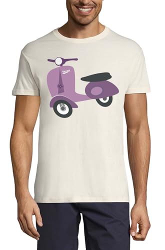 T-shirt moto vintage violet en coton doux contre les irritations