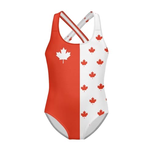 Image of Xpyiqun Swimsuit for Girls One Piece Bathing Suits Size 5-14 Sleeveless Swimwear Cross Shoulder Strap Swimming Wear