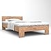 vidaXL Eichenholz Massiv Bettgestell mit Kopfteil Bettrahmen Doppelbett Jugendbett Holzbett Massivholzbett Futonbett Bett Schlafzimmer 140x200 cm