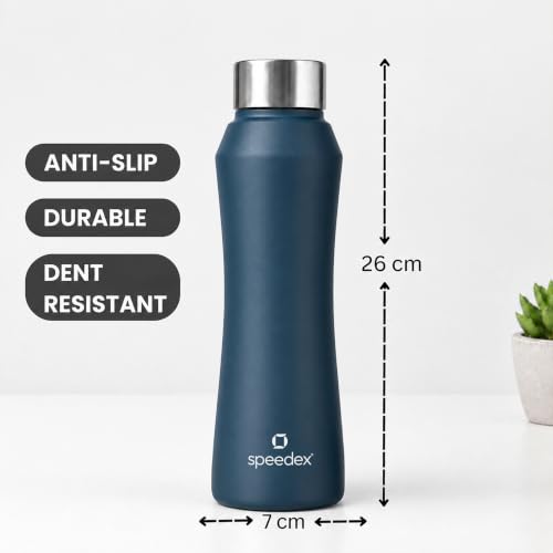 Image of Speedex Stainless Steel Water Bottle 1 Ltr, Leak Proof Screw Cap, BIS Approved 1000 ml Metal Bottle For Daily, Office, School, Gym, Travel Use for Men, Women, Kids, Adults, Teal Blue, Set of 1
