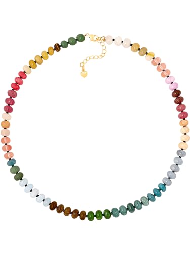 Sacina Trendy Boho Colorful Beaded Crystal Choker, Y2k Summer Beach Necklace, Boho Necklace, Hippie Jewelry, Christmas Jewelry Gift for Women