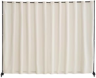 VEVOR Room Divider, Portable Panel Room Divider with Wheels Curtain Divider Stand, Freestanding Room Divider Privacy Screen for Office, Bedroom, Dining Room, Study, Beige