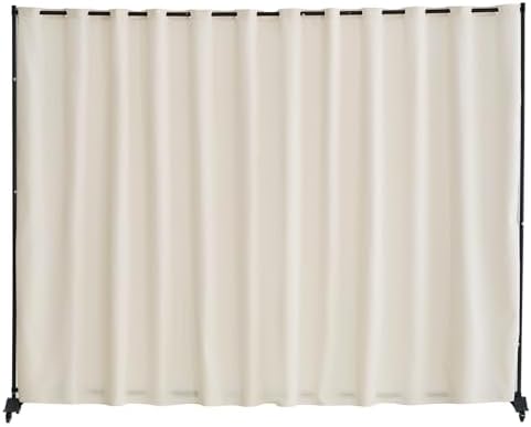 VEVOR Room Divider, Portable Panel Room Divider with Wheels Curtain Divider Stand, Freestanding Room Divider Privacy Screen for Office, Bedroom, Dining Room, Study, Beige