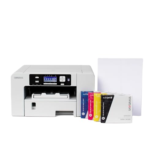 Sawgrass SG500 Sublimation Printer Starter Bundle | Includes Professional Dye-Sublimation Printer, SubliJet UHD Inks & TruePix Sublimation Paper | Wi-Fi Connectivity | Create Custom Designs