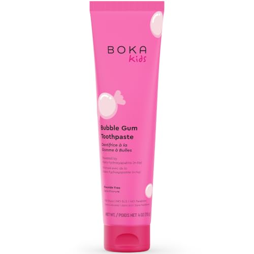 Image of Boka Kids Toothpaste - Fluoride Free Nano Hydroxyapatite Toothpaste | Kids Oral Care - Bubble Gum - 4 Oz, 1PK