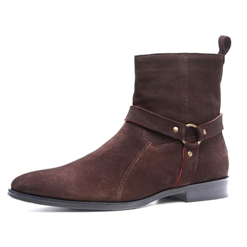 Carlos Santana Harley Harness Boots for Men | Rugged Western Style | Full Grain Calfskin Leather | Rubber Outsole | Ortholite Leather Footbed | Full Leather Lining | YKK Zipper