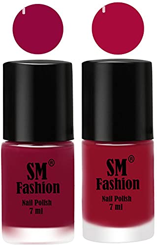 Image of Long Lasting Nail Polish | Nail Paint Combo 7 ml Each) - Set of 2 Cherry Blossom-Raspberry