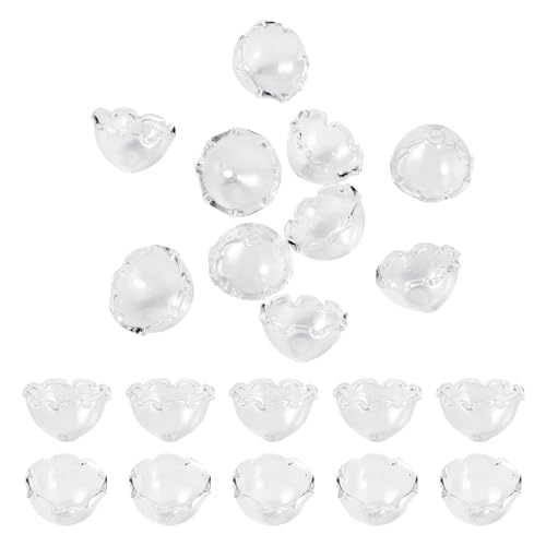 Perles en verre transparent fleur anti-ternissement pour réparer vos carillons