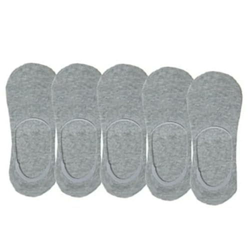 5 Pair Men Thin Non-Slip Invisible Running Sport Boat Socks Solid Color Summer Socks