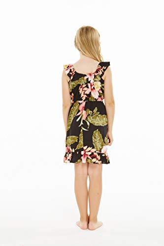 Image of Family Matching Hawaiian Clothes, Black Rafelsia | Lightweight 100% rayon • Family matching outfits • Beach vacations • Luaus • Cruises • Family photos