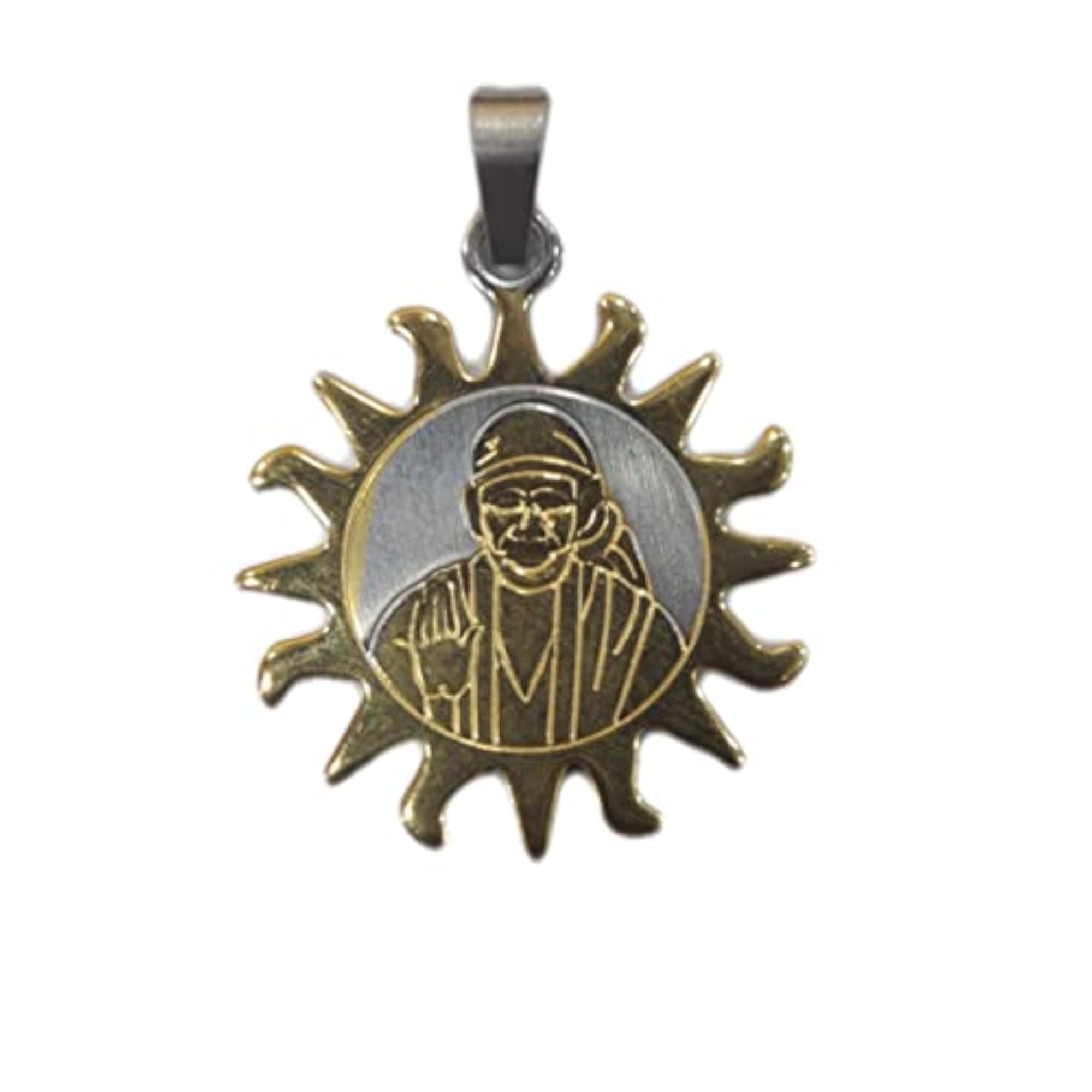Sai Baba Brass Pendant with Gold Plating for Men & Women