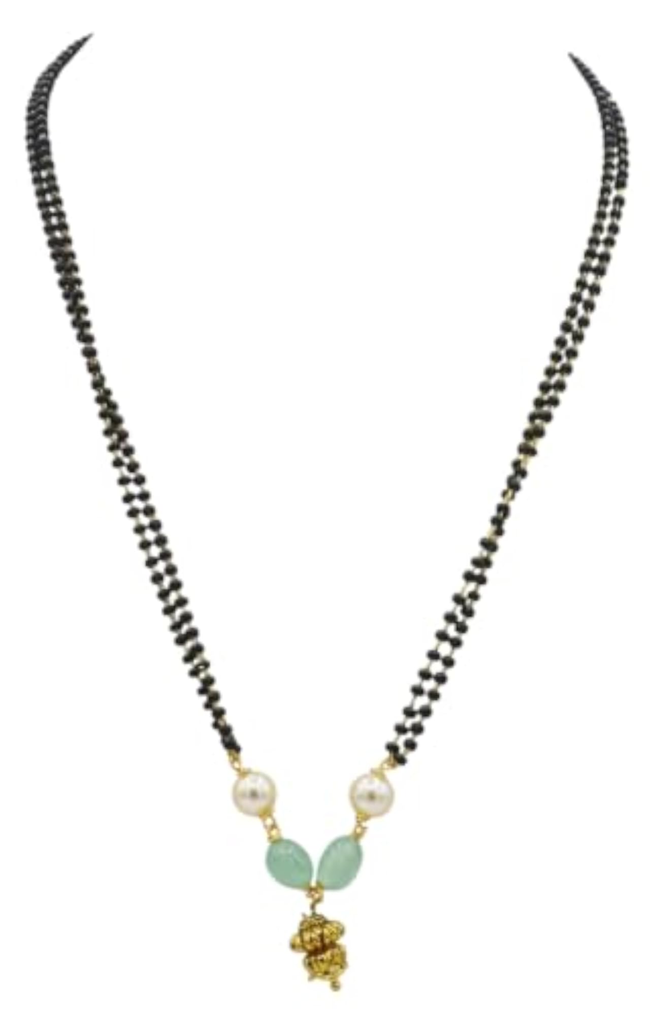 Double-Strand Black Bead Mangalsutra for Women