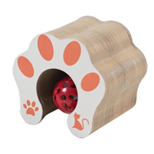 Rascador redondo para gatos, juguete plegable con bola para simulación de caza, tablero corrugado con túnel interactivo, juego de ejercicio para gatitos para interiores y exteriores, sala de estar