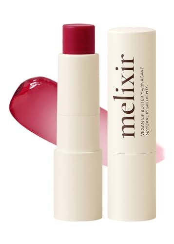 Melixir Vegan Lip Butter #15 Dirty Pink(Tinted) (+11 more colors), Bee Free, Petrolatum Free, Deep Nourishing Plant-Based Vegan Chapstick, Vegan Lip Balm for Dry, Cracked and Chapped Lips, Moisturizing Lip Care Gift