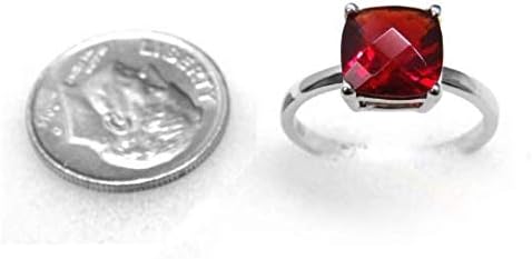 Miniatura 3 de R90808G Anillo de plata de ley de 0.315 in (1,6 quilates) con corte cojín de helenita verde estilo clásico