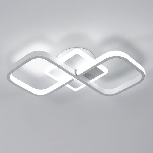Comely Plafoniera LED quadrata a Soffitto, bianca, potenza di 36W, 4050LM. Design Moderno con 2 quadrati. Luce bianca fredda 6500K, adatta ad corridoio, cucina, camera da letto o soggiorno,40,5cm