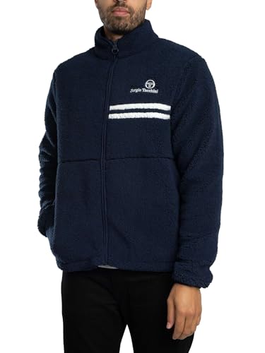 Sergio Tacchini Men's New Supermac Borg Fleece Jacket, Maritime Blue/White, M