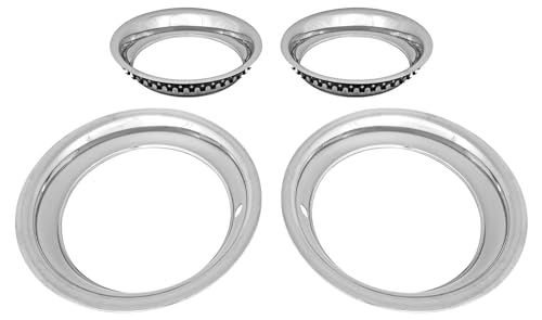 JEGS Stainless Steel Trim Ring Set Lip for 15 in. x 7 in. Wheels [4-Piece Set]