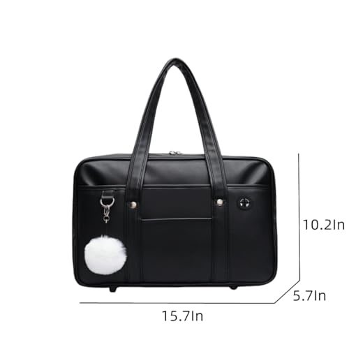 Japanese Style Shoulder Bag for Women,PU Tote with Inner Pockets,Adjustable Strap Daily Carry Purse for Outings2