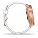 Garmin vivomove Style, Hybrid Smartwatch with Real Watch Hands and Hidden Color Touchscreen Displays, Rose Gold with White Silicone Band