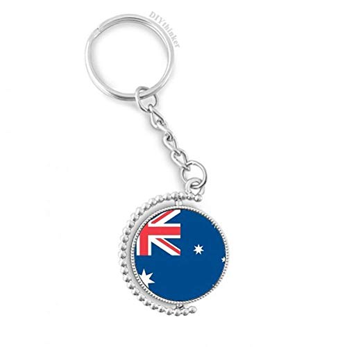 Porte-clés rotatif Australie en métal noble de 1,2 x 3,5 pouces