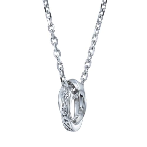 [ライオンハート] ラッピング済 トライ ネックレス タテガミ ダブルリング サージカルステンレス シルバー 別注ポーチ付き メンズ ブランド