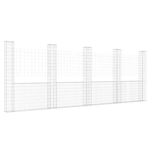 vidaXL Gabionenkorb U-Form mit 5 Säulen Gabione Gabionen Steinkorb Steingabionen Sichtschutz Drahtkorb Wand Mauer Drahtzaun Eisen 500x20x200cm vidaXL Gabionenkorb U-Form mit 5 Säulen Gabione Gabionen Steinkorb Steingabionen Sichtschutz Drahtkorb Wand Mauer Drahtzaun Eisen 500x20x200cm