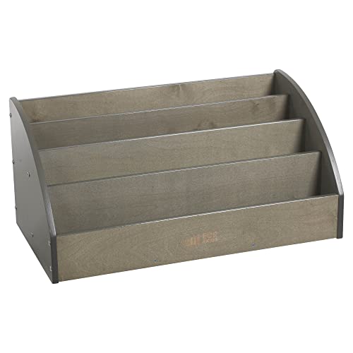 ECR4Kids 4-Shelf Toddler Book Display, Wooden Bookshelf, 30in W, Grey Wash