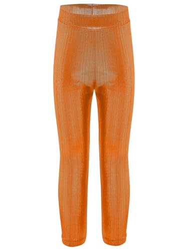 Girls Metallic Leggings Sparkly Elastic Waist Stretchy Tights Shiny Active Jazz Dance Yoga Pants