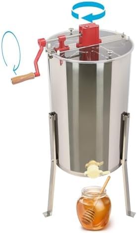 Manueller Honigschleuder, 3 Rahmen Edelstahl Spinner mit transparentem Deckel für Bienenzucht Honig Ernte