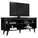 MADESA TV-Schrank, Fernsehtisch mit 4 offene Ablagefächer für Fernseher bis zu 55 Zoll, Holzspanplatte, 58 H x 38 T x 136 L cm - Schwarz