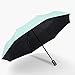 Produktbild DACCU Regenschirm mit schwarzer Beschichtung, automatisch, UV-Schutz, 3 faltbar, Winddicht, für Damen und Herren, 8 Rippen lichtgrün
