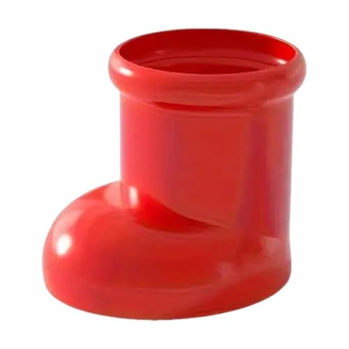 Milageto Contenedor de brochas de maquillaje único, portalápices, brocha de maquillaje, estatuilla de para chimenea, TV, banco, mesa de centro, hogar, Rojo