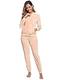 haute couture anzug Kuscheliger und praktischer Anzug für Zuhause und Freizeit, dieser Velours Freizeitanzug bestehend aus Zip Jacke und Hose, 【die Reißverschluss Jacke】 mit Stehkragen und 2 Seitentaschen.【Die Hose】mit Elastischer Gummi-Bund und Kordelzug, damit Umfang zu regeln, auch mit 2 Taschen.