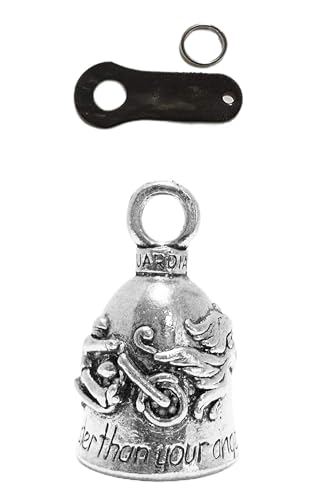 Guardian Bell Guardian Angel Motorcycle Bell Bike Accessory with Black Bell Hanger - Never Ride Faster Than Your Angel can Fly
