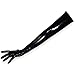 PARTYGEARS Long Latex gloves Rubber party dress gloves,opera evening gown Latex gloves (Black, M)