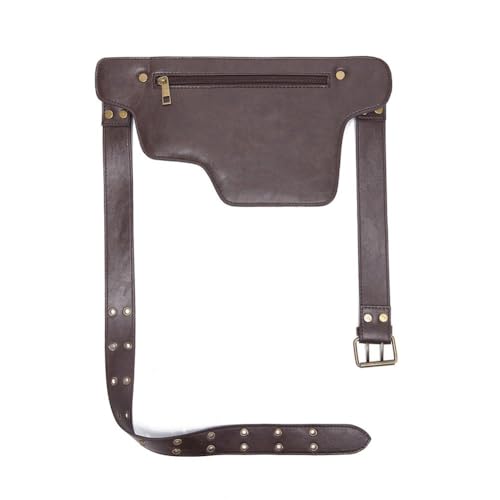 Riñonera multiusos ajustable estilo punk con compartimentos tácticos de moto 3