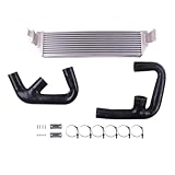 ASYXPCRH Aluminum Intercooler Twin +Black Hoses Kit For Volk swagen Go lf R GTI MK7 2.0T