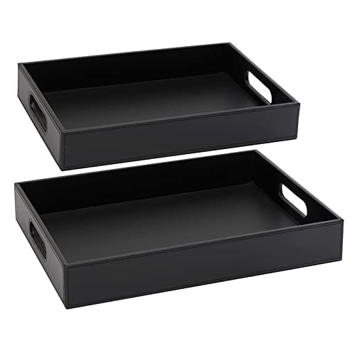 Juvale Wooden Nesting Serving Trays with Handles Set of 2
