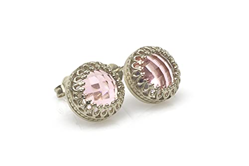 Boucles d'oreilles en quartz rose et argent 925 Bijoux Anémone