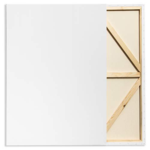 Academy Art Supply 36x48” Stretched White Blank Canvas, Value Pack of 2, Primed, 100% Cotton for Painting, Acrylic Pouring, Oil Paint & Wet Art Media, Canvases for Artist - Thumbnail 3