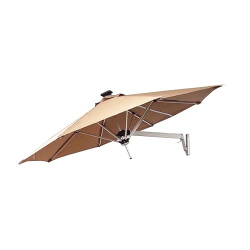 TRGCJGH Sombrilla Parasol de Pared, Sombrillas Terraza para Jardín, Parasol Inclinable de Aluminio Toldo,Protección UV(250cm/8.2ft,Tan)