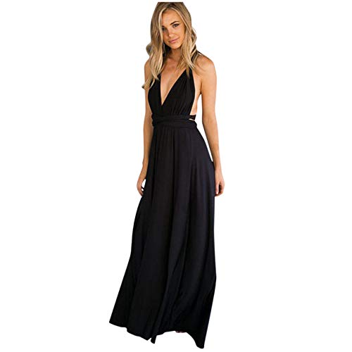 Frauen Kleider Party Elegant, Frauen Sexy Ärmellos Neckholder Bandage Party Abendkleid Elegante Kleider Kleid für Frauen Sommer (Schwarz XL)