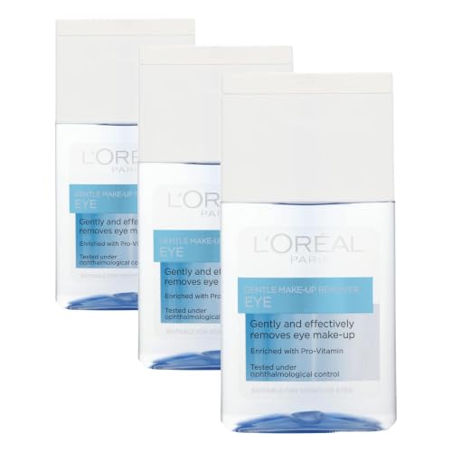 Image of L'Oreal Paris Gentle Eye Make-Up Remover for Sensitive Eyes 125 ml (Pack of 3)